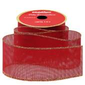 Fita de Natal Cromus 6,3cm 1693873 Juta Vermelho 9,14mts