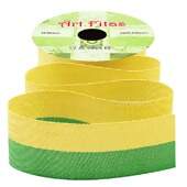 Fita de Gorgurão Lurex Art Fitas 38mm Copa 25 Verde-Amarelo 10mts FL