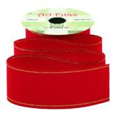 Fita de Gorgurão Art Fitas BR14 Vermelho-Dourado Natal 38mm 10mts