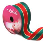 Fita Listrado Natalino Progresso N.09 001 Verde-Vermelho 36mm 10mts