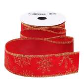 Fita de Natal Progresso Aramada Veludo Floco de Neve 209 38mm 10mts