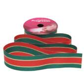 Fita de Natal Progresso N.07 Listrado Verde-Vermelho 01 LN007 30mm 10mts