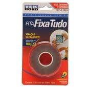 Fita Fixa Tudo Acrílica Tek Bond Dupla Face Cinza - 12mm x 2 mts ( Uso Externo e Interno)