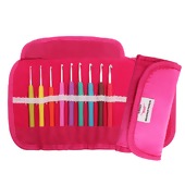 Kit Agulhas de Crochê Soft Emborrachada Ref.40 Círculo - Pink