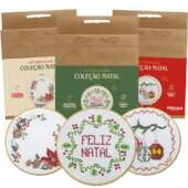 Kit de Bordado Ponto Cruz Coleção Natal Circulo 2025