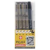 Kit Caneta Marcador Nankin Pigma Manga com 06 Und