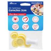 Kit Carimbo Corações para Confeitaria Amarelo 07 Peças