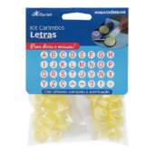 Kit Carimbo Letras para Confeitaria 1,5cm Amarelo 35 Peças