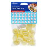 Kit Carimbo Letras Fofas para Confeitaria 2cm Amarelo 33 Peças