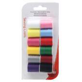 Kit de Linha para Costura com 12 Cores Sortidas 