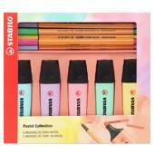 Kit Stabilo Pastel Collection com 5 Stabilo Point 88 + 5 Stabilo Boss 