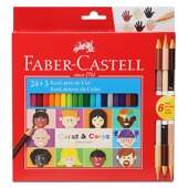 Lápis de Cor Caras e Cores Faber-Castell 120124CC com 24 Cores