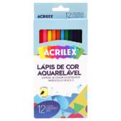 Lápis de Cor Sextavado Aquarelável Acrilex R.09652 12 Cores