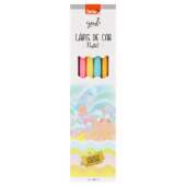 Lápis de Cor Sextavado De Madeira BRW LP0006 6 Cores Pastel