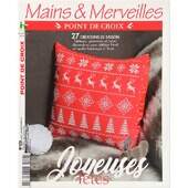 Livro Mains e Merveilles Point de Croix Joyeuses Fêtes Nº 129