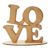 Love de MDF com Base 1 Ref.11103 15x15cm