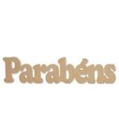 Palavra Parabéns  de MDF 60x10x1,5cm FL