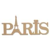 Palavra Paris com Torre Eiffel de MDF - 18 cm FL