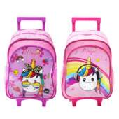 Mochila Infantil Escolar com Rodinha BRW Magic Unicórnio FL