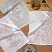 Pano de Copa Felpudo Dohler Prata Outono Floral 45x65cm