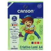 Papel Colorido Criativo Lumi A4 Canson 80g 5 Cores 50 Folhas