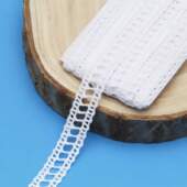 Renda de Algodão Arte Punto RA001 1,2cm Branca 10mts