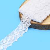 Renda de Algodão Arte Punto RA008 3,8cm Branca 10mts