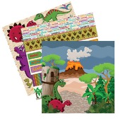 Papel P/Scrapbook Dupla Face Dinossauros Toke e Crie 30,5x30,5cm 1 unidade