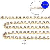 Strass Original 2mm SS12 Dourado - Pacote c/ 1 metro