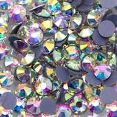 Strass Base Reta Hotfix Redondo 6mm SS30 Cristal-AB com 14g