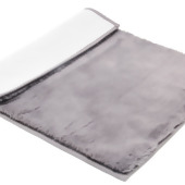 Tapete Pele de Coelho Cinza 50x70cm Antiderrapante