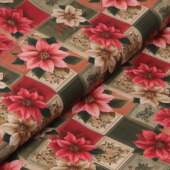 Tecido Patchwork Digital Fabricart DN368 Natal Encantado Flores 0,48x1,50mts