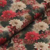 Tecido Patchwork Digital Fabricart DN370 Natal Encantado Pinhas 0,48x1,50mts