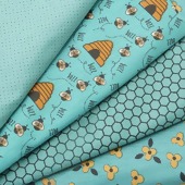 Tecido Patchwork Fabricart Coleção Abelha Bee Buzz 0,48x1,46mts