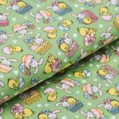 Tecido Patchwork Circulo Páscoa 431931 2606 Coelhinhos e Patinhos 0,48x1,46mts FL