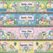 Tecido Patchwork Circulo Páscoa 431990 2605 Semaninha Páscoa 0,60x1,46mts FL
