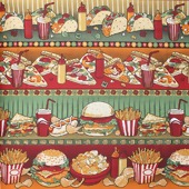 Tecido Patchwork Circulo Ref 351997 Cor 2161 Fast Food 0,48x1,46mts