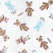 Tecido Patchwork Círculo Ref 351997 Cor 2207 Amigurumi Fundo Branco 0,48x1,46mts