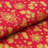 Tecido Patchwork Circulo Natal 440612 2650 Flor Espírito Santo Vermelho 0,48x1,50mts