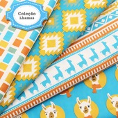 Tecido Patchwork Fabricart Coleção Lhamas 0,48x1,46mts FL