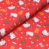 Tecido Patchwork Digital Circulo Natal 2856 Hello Kitty 0,48x1,50mts