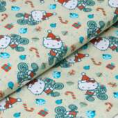 Tecido Patchwork Digital Circulo Natal 2864 Hello Kitty 0,48x1,50mts