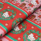 Tecido Patchwork Digital Circulo Natal 2860 Barrado Hello Kitty 0,58x1,50mts