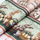 Tecido Patchwork Digital Páscoa Circulo 493309 2978 Barrado 0,58x1,50mts