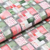 Tecido Patchwork Digital Fabricart Natal DN301 Xadrez Clarinho 0,48x1,50mts