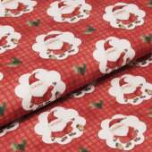 Tecido Patchwork Digital Fuxicos NAT104 Noel Camafeu Vermelho 0,48x1,46mts