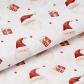 Tecido Patchwork Digital Fuxicos NAT110 Rostos Noel 0,48x1,46mts