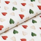 Tecido Patchwork Digital Fuxicos NAT112 Corações Natal 0,48x1,46mts