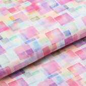 Tecido Patchwork Digital Dohler 6122-D A Quadrado Rosa 0,48x1,50mts