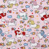 Tecido Patchwork Dohler 21829-5403 Unicórnio Fundo Rosa 0,48x1,50mts